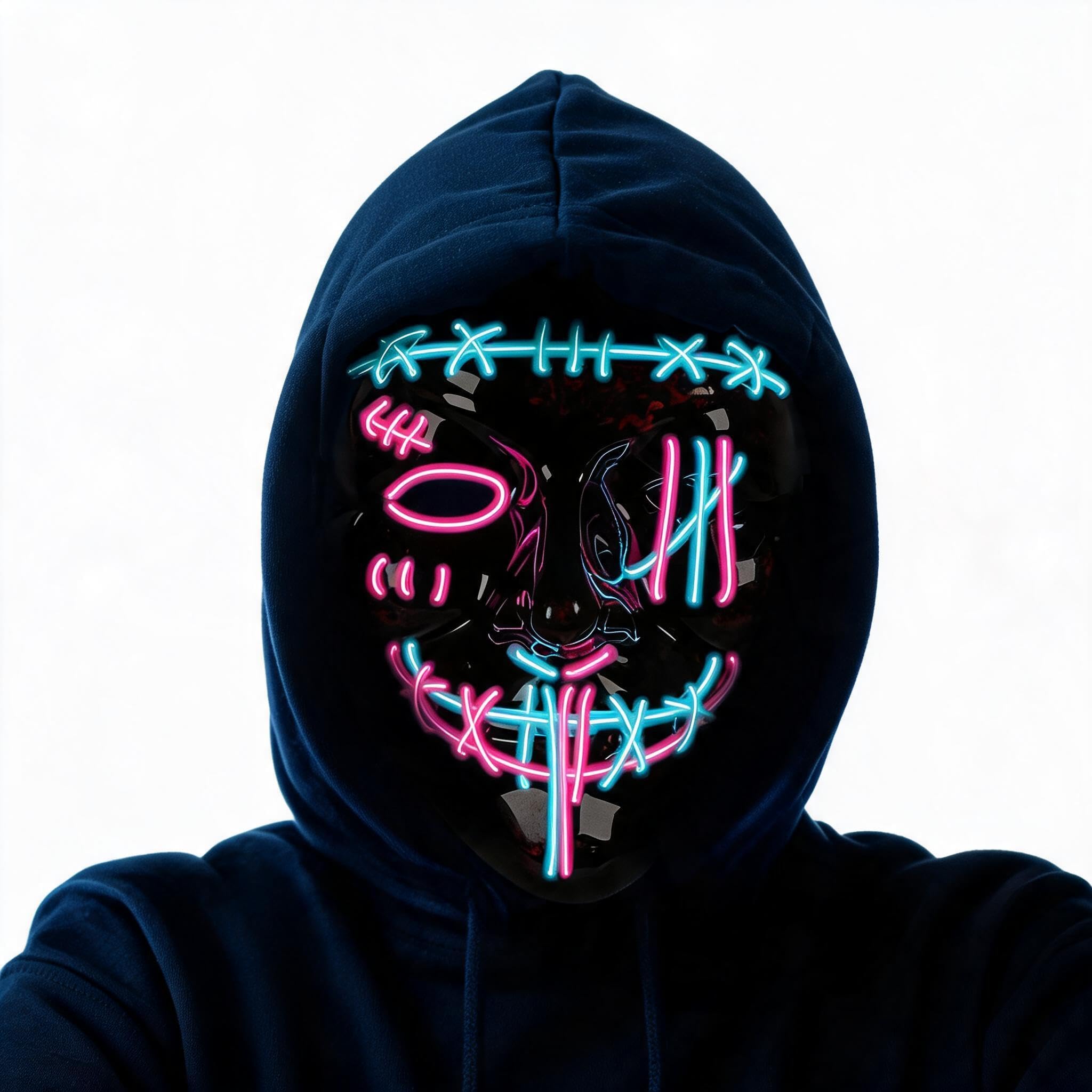 Led Purge Mask Halloween - 3'lü Paket Cadılar Bayramı Korkunç Maske