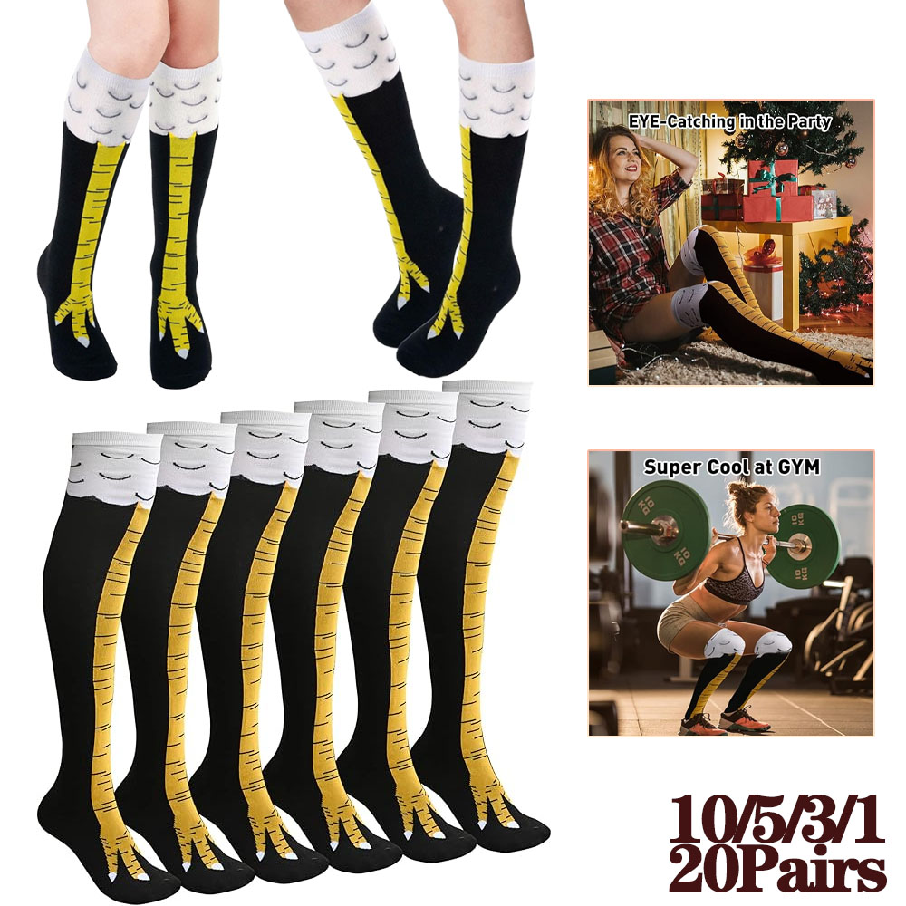 Funny Chicken Leg Socks - 1-20 çift komik 3D tavuk pençe