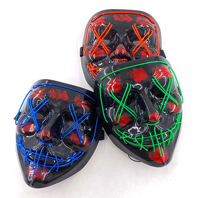 Led Purge Mask Halloween - Toptan 10 adet Maske LED Arınma