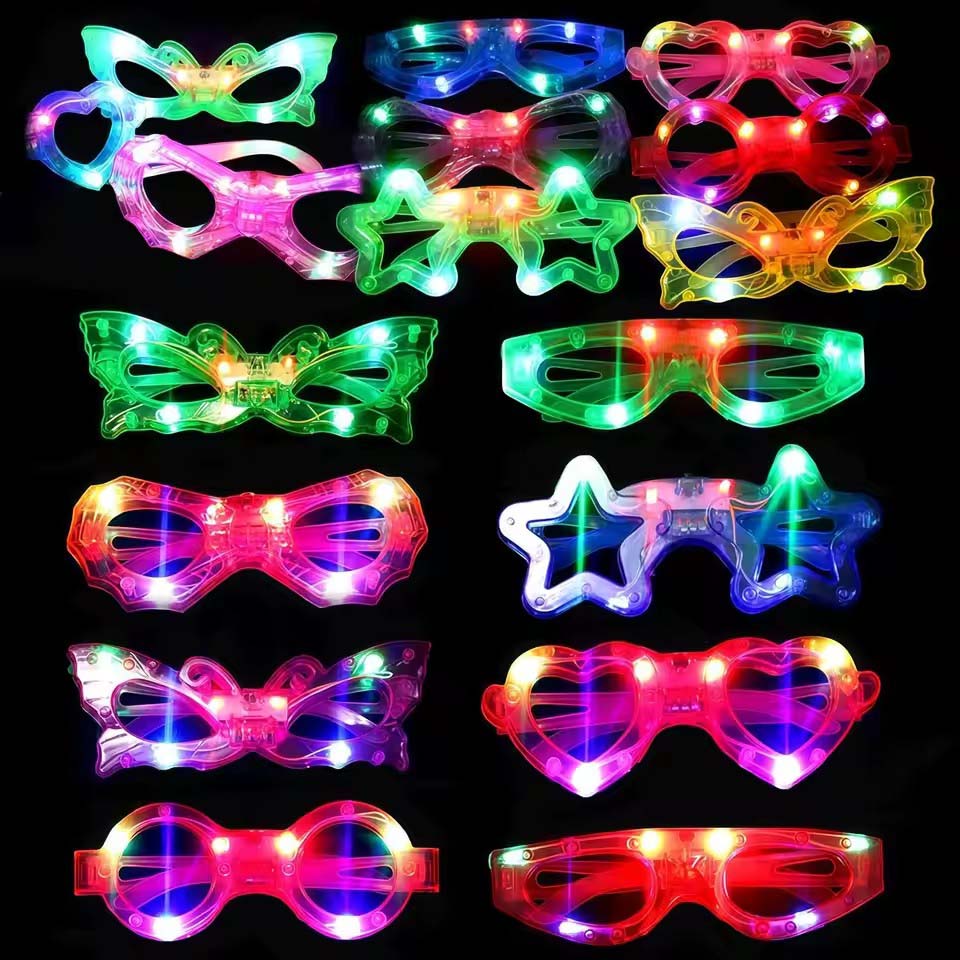 Glow In The Dark Party Glasses - Karanlıkta Parlayan Gözlükler Toplu Led Işıklı