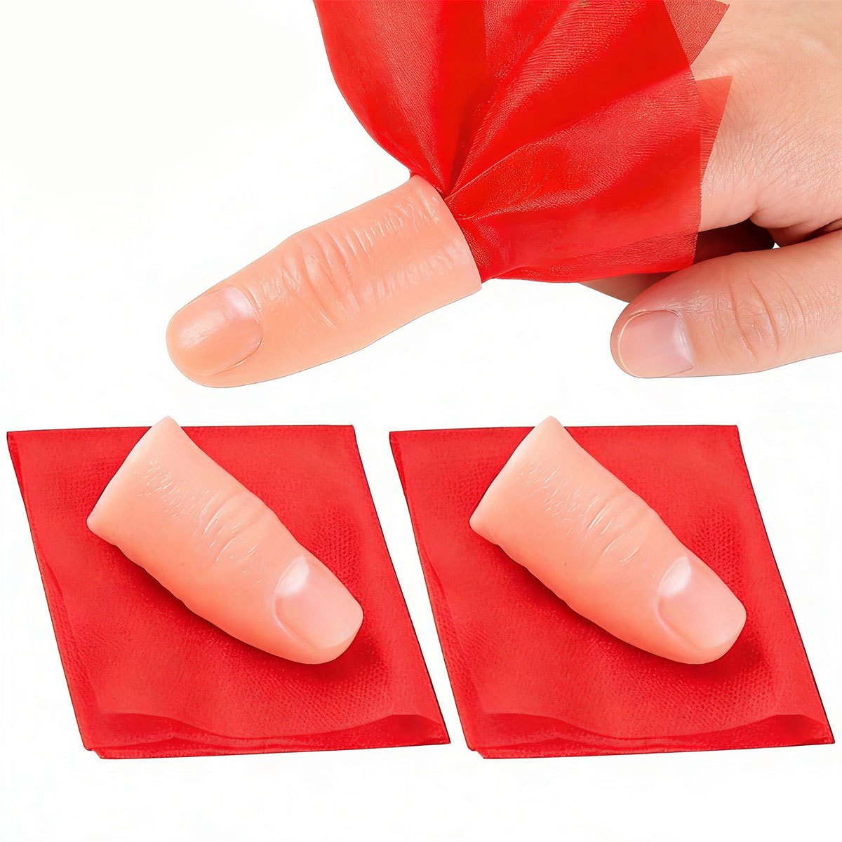Thumb Tip Magic Trick Set - 3'lü Set Eşarp-Sihirli Parmak Ucu -
