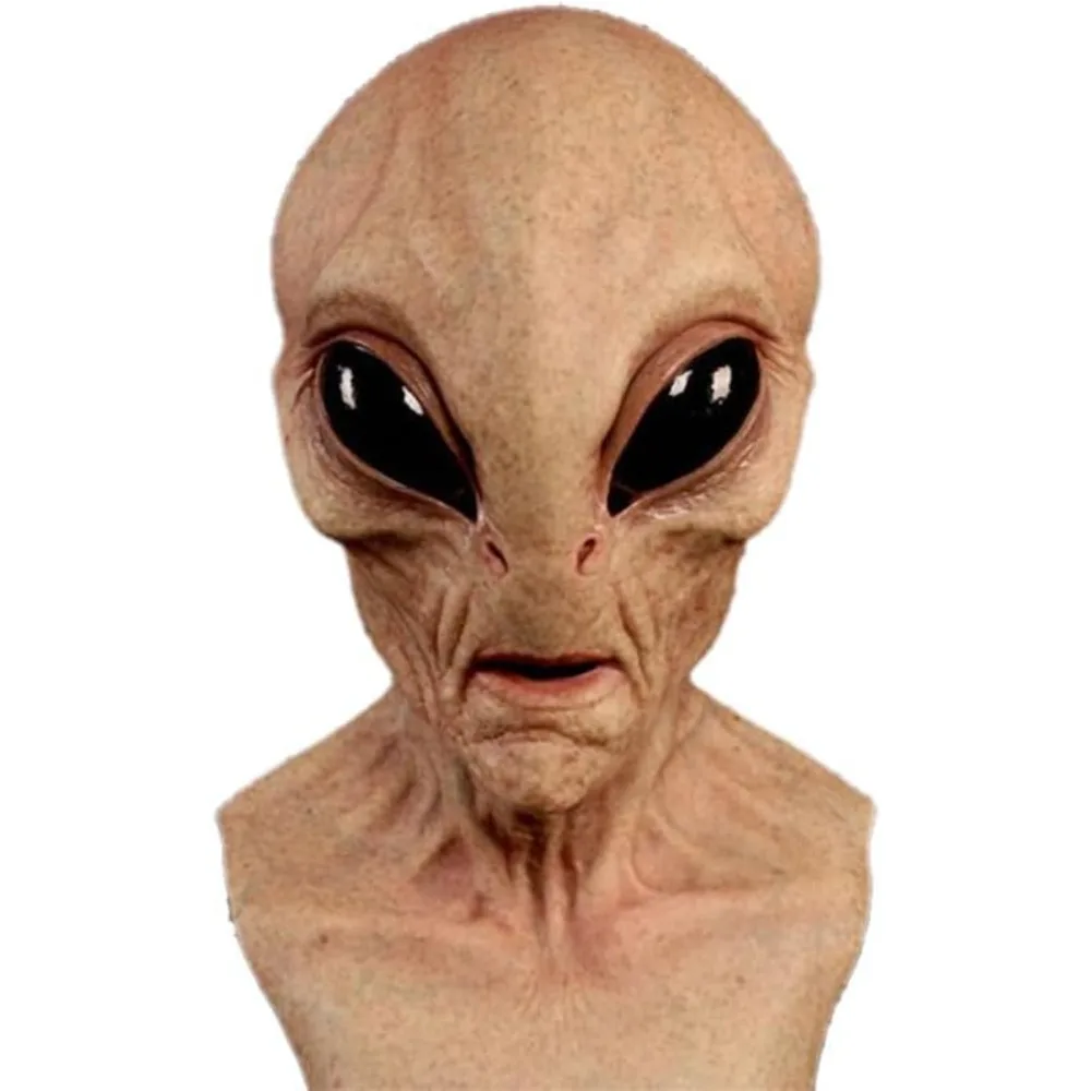 Latex Alien Mask Realistic - Cadılar Bayramı Kostümü Uzaylı Dinozor Maskesi,