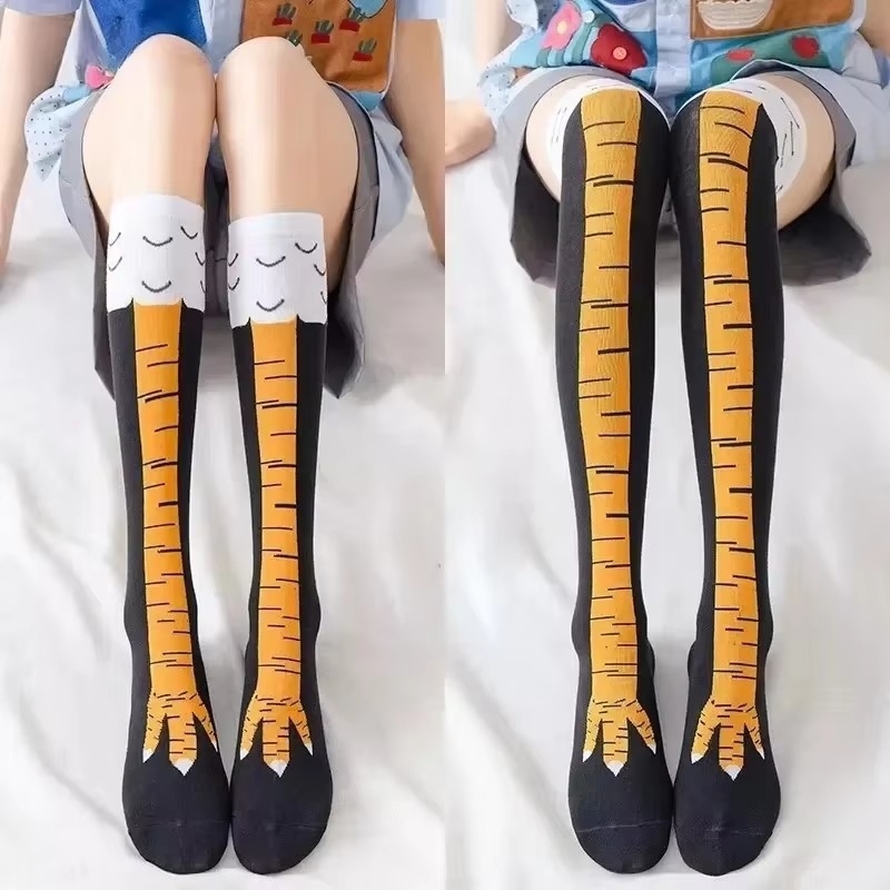 Funny Chicken Leg Socks - Komik Tavuk Pençesi Çorap Diz Üstü