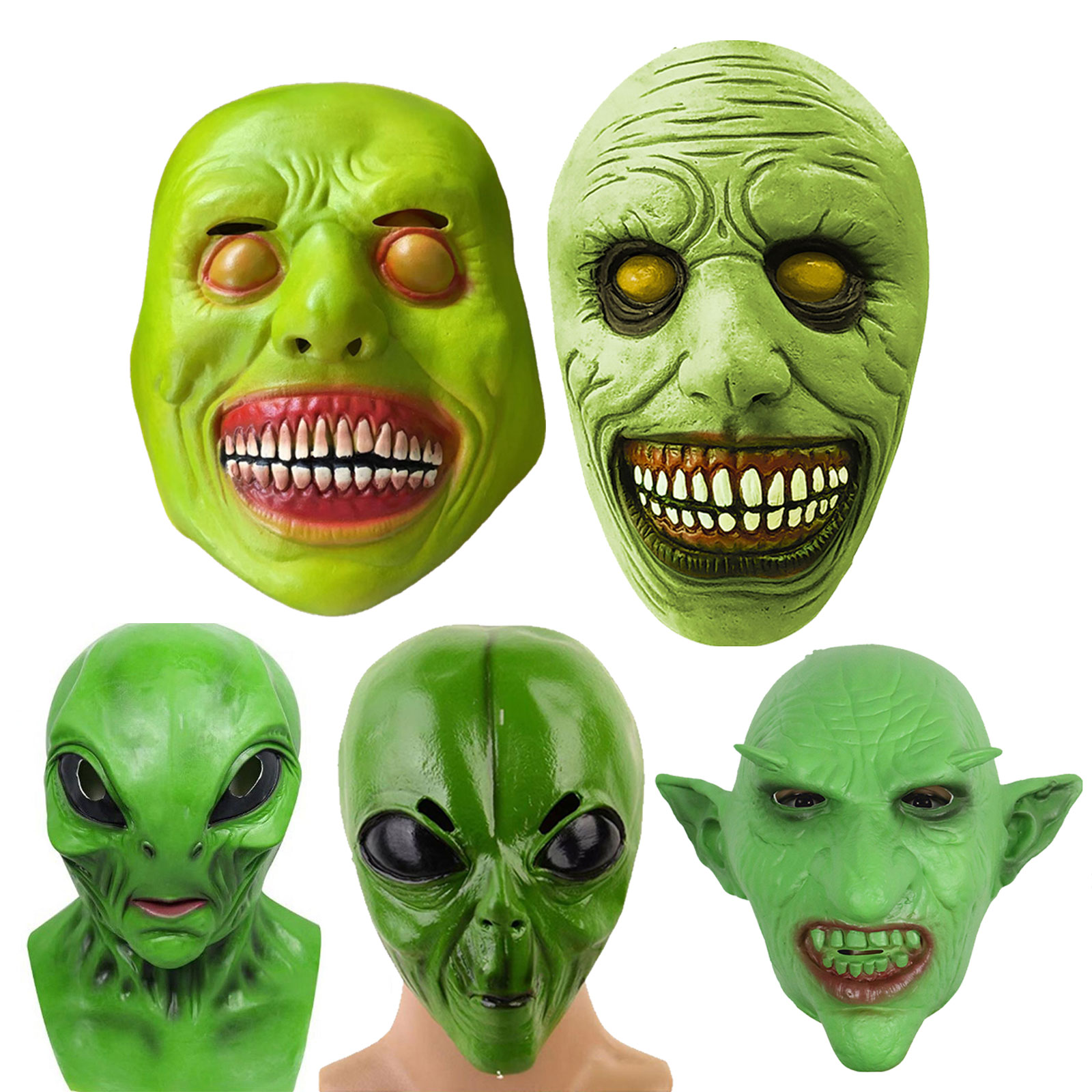 Latex Alien Mask Realistic - Cadılar bayramı Uzaylı Maskesi Gerçekçi Xenomorph