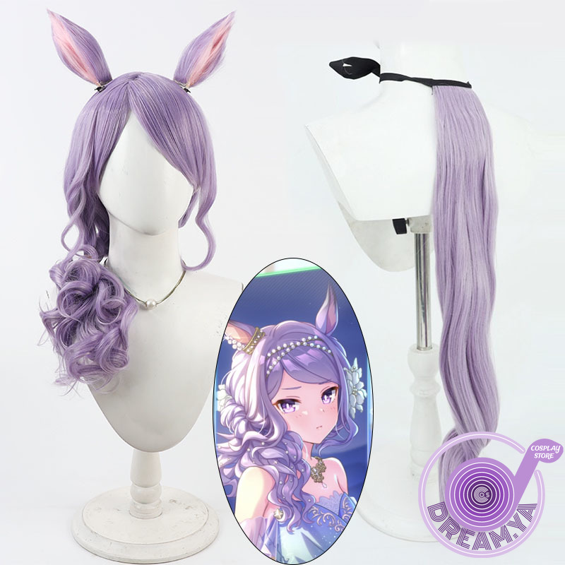 Anime Cosplay Wig Heat Resistant - Mejiro Cosplay Peruk Umamusume Pretty Derby