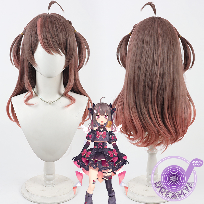 Anime Cosplay Wig Heat Resistant - Natsuiro Matsuri Cosplay Peruk Vtuber Kahverengi