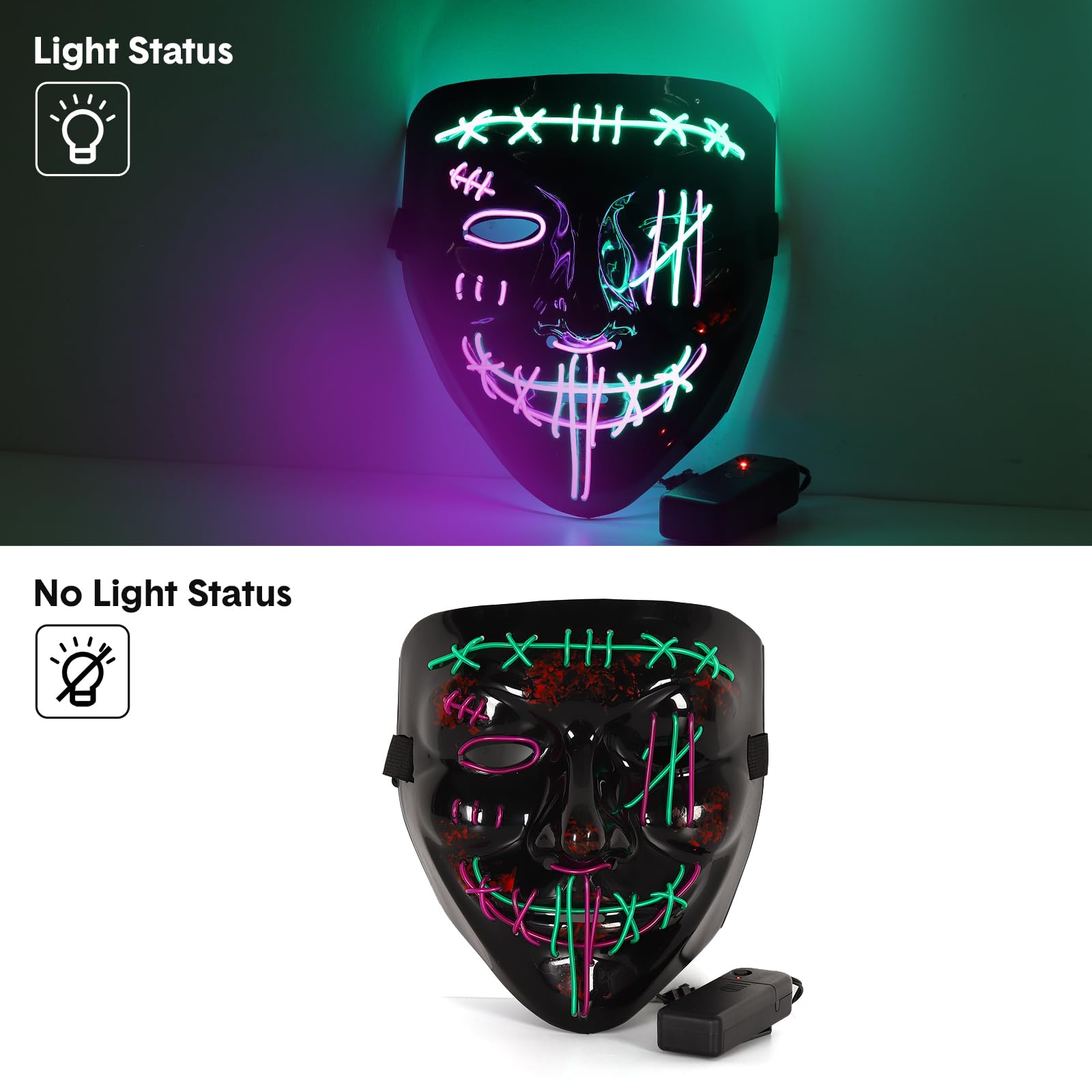 3'lü Paket Cadılar Bayramı Kor - Led Purge Mask Halloween incelemesi ve fiyatı