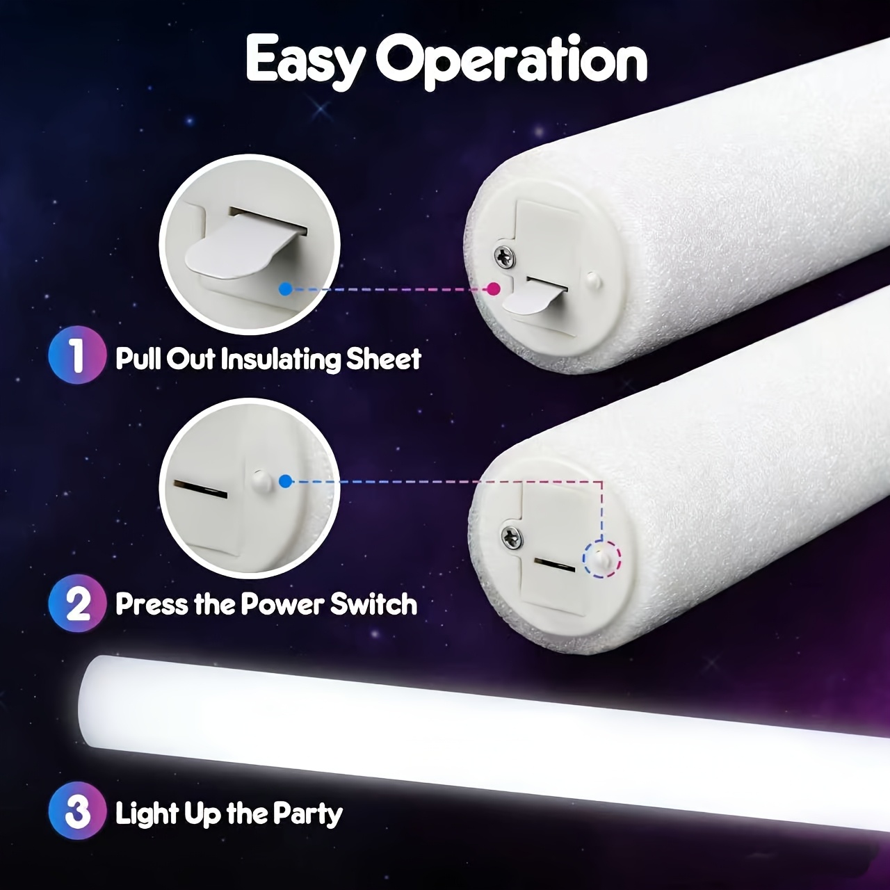 20/30 adet LED Beyaz Köpük Işı - Flashing Led Foam Sticks Party incelemesi ve fiyatı
