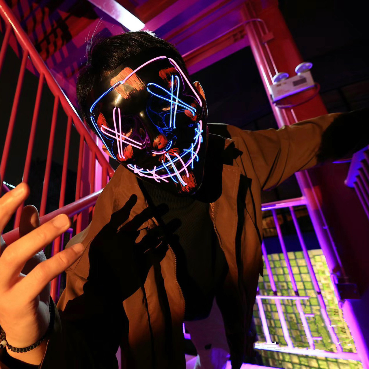 Kablosuz Neon LED Purge Maske  - Led Purge Mask Halloween incelemesi ve fiyatı
