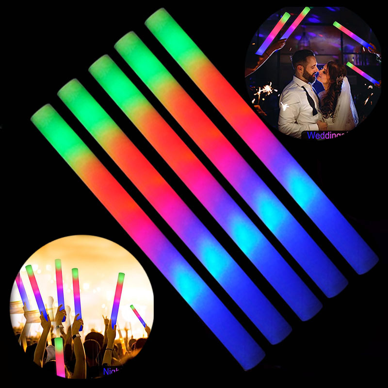 30/60 adet LED Glow köpük sopa - Flashing Led Foam Sticks Party incelemesi ve fiyatı