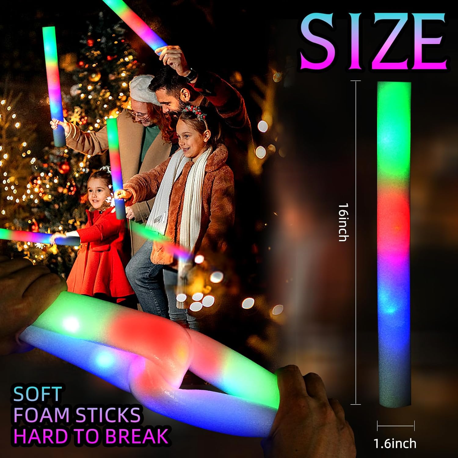 30 adet köpük parlak çubuk kol - Flashing Led Foam Sticks Party incelemesi ve fiyatı