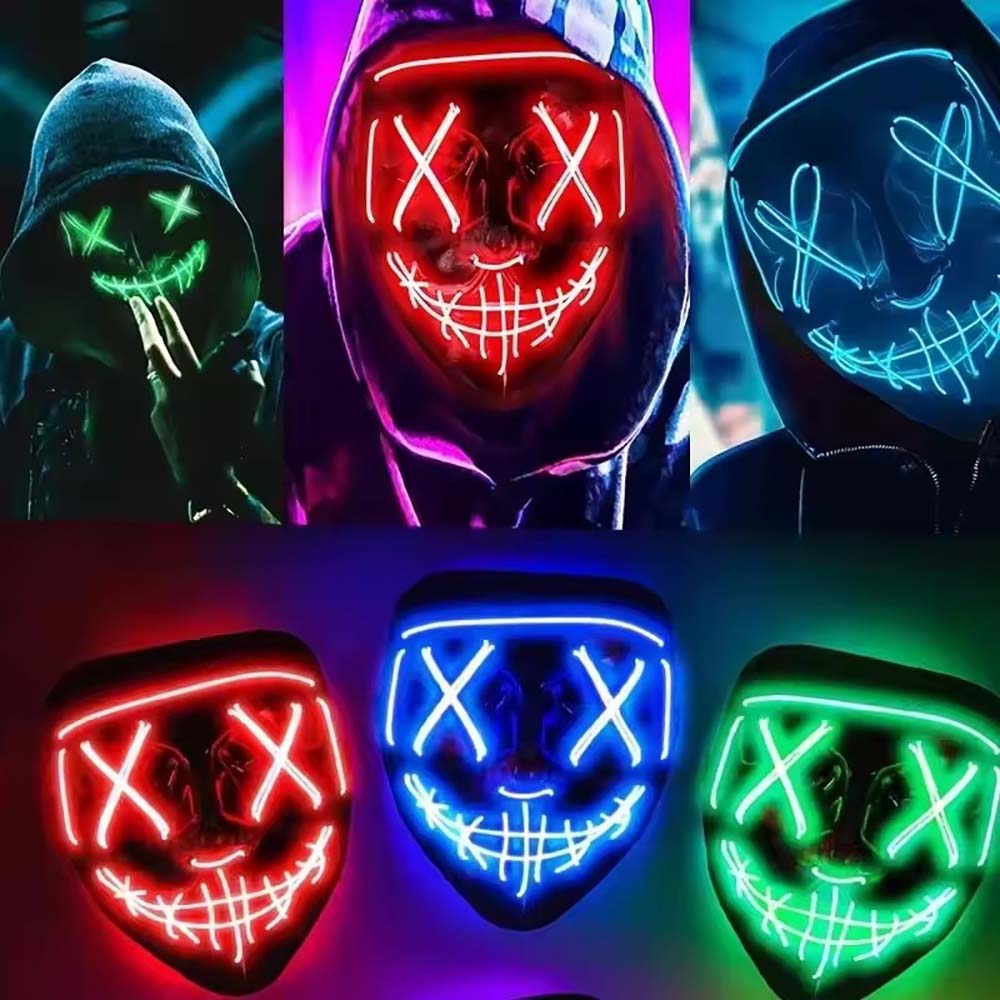 Kablosuz Neon LED Purge Maskes - Led Purge Mask Halloween incelemesi ve fiyatı