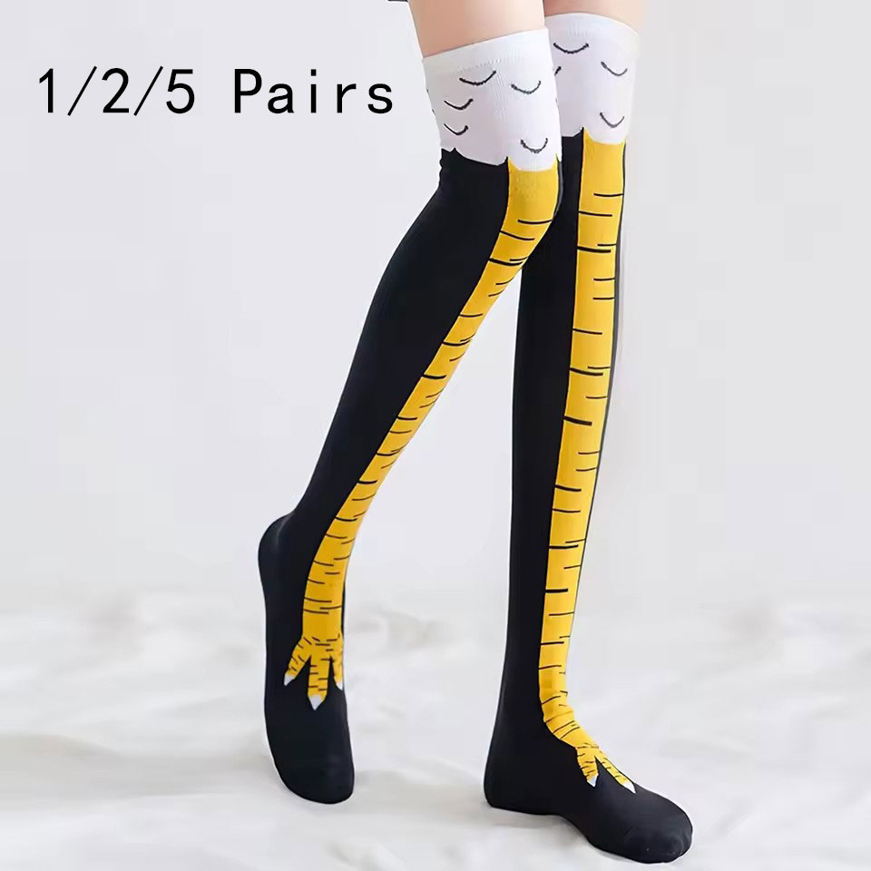1/2/5/10 Çift Kadın Diz Üstü Ç - Funny Chicken Leg Socks incelemesi ve fiyatı