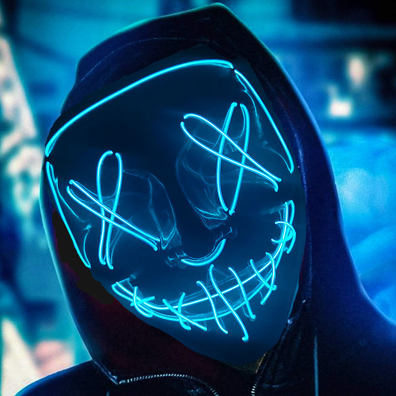 Parlayan Cosplay EL tel neon m - Led Purge Mask Halloween incelemesi ve fiyatı