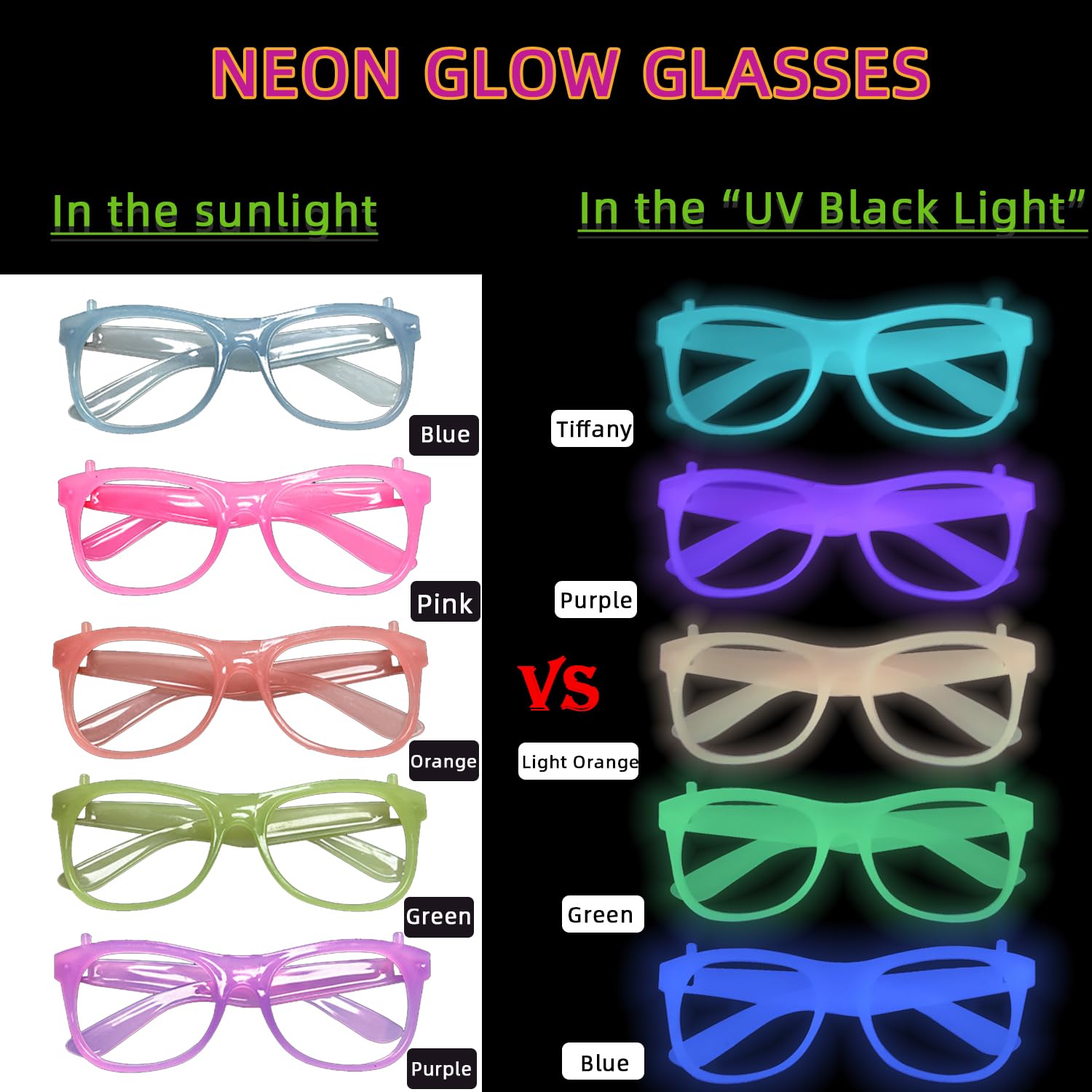 2/12 adet Karanlıkta Parlayan  - Glow In The Dark Party Glasses incelemesi ve fiyatı