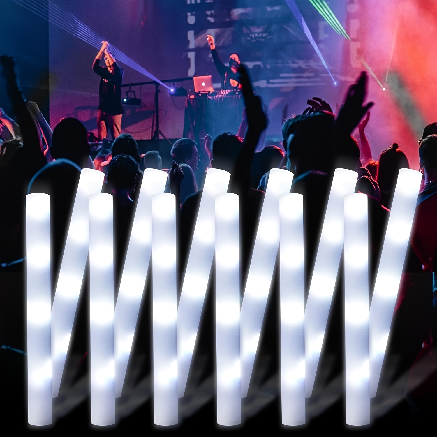 30 adet LED Beyaz Köpük Işık Ç - Flashing Led Foam Sticks Party incelemesi ve fiyatı