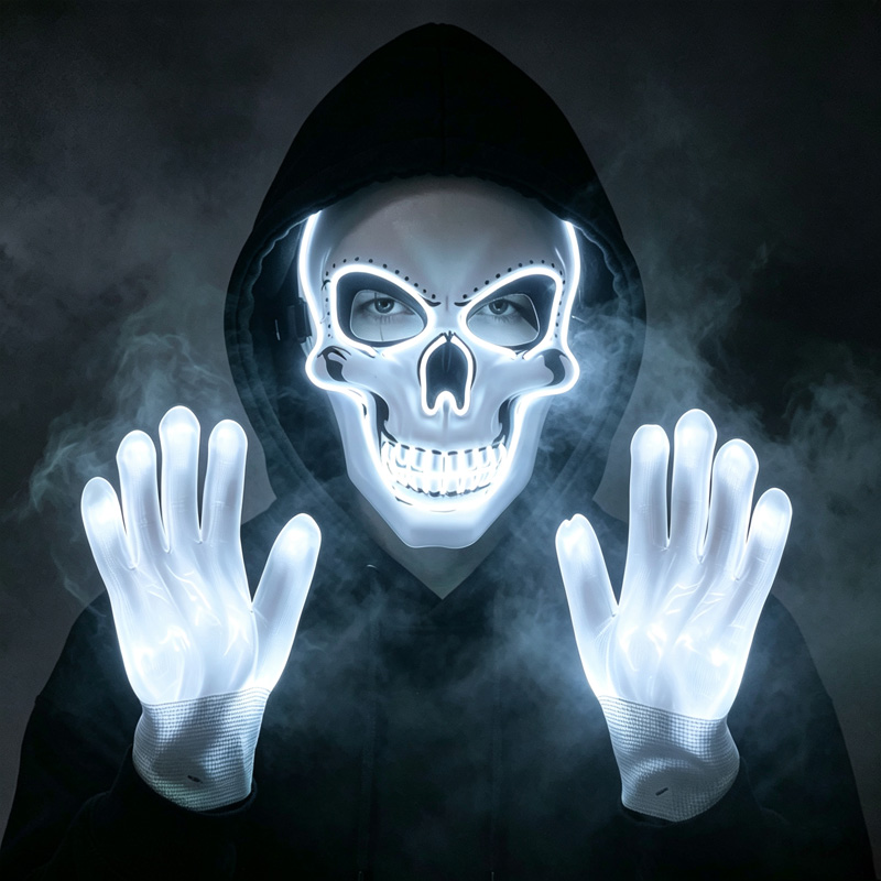 LED Kafatası Maskesi Işıklı El - Led Purge Mask Halloween incelemesi ve fiyatı