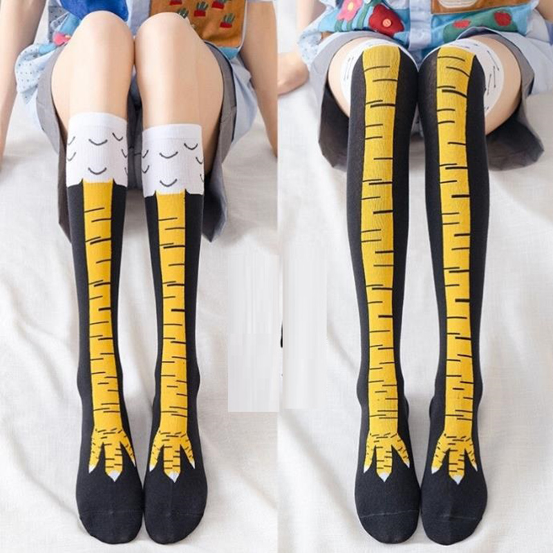 1-4 Çift Kadın Diz Üstü Çorapl - Funny Chicken Leg Socks incelemesi ve fiyatı