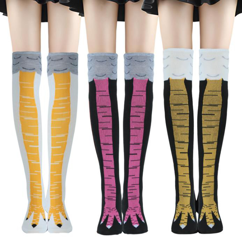 1-4 Çift Kadın Diz Üstü Çorapl - Funny Chicken Leg Socks incelemesi ve fiyatı