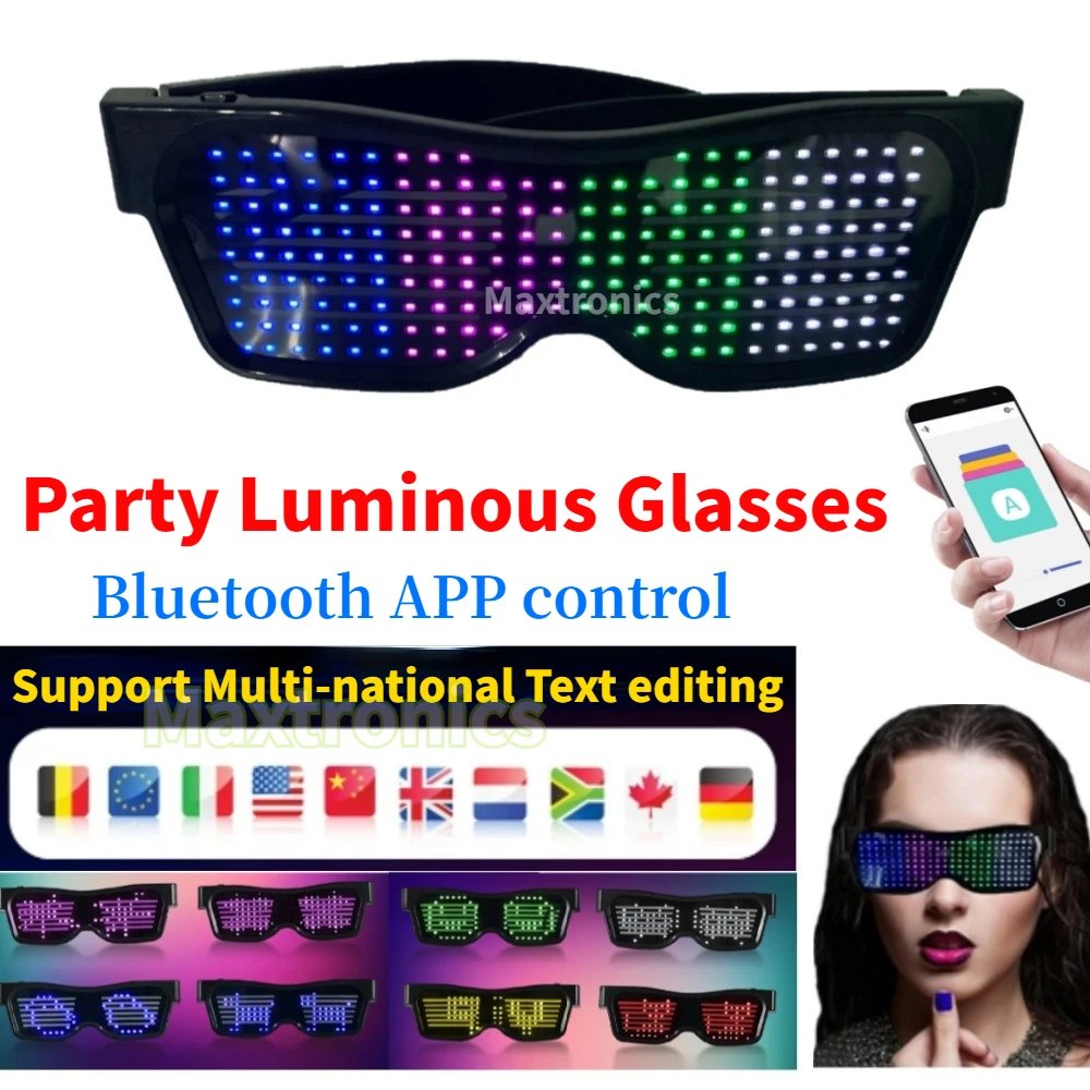 Çok dilli LED Gözlük Bluetooth - Glow In The Dark Party Glasses incelemesi ve fiyatı